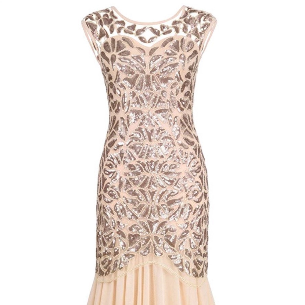 1920s Evening Long Sequin Dress